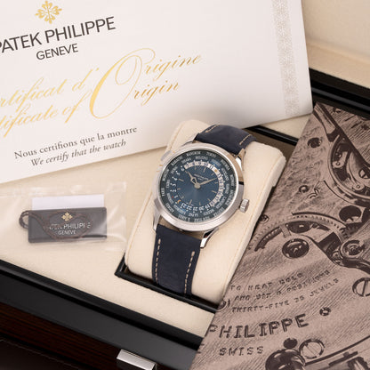Full set of Platinum Patek Philippe Complications World Time Ref. 5230P-001 38.5mm