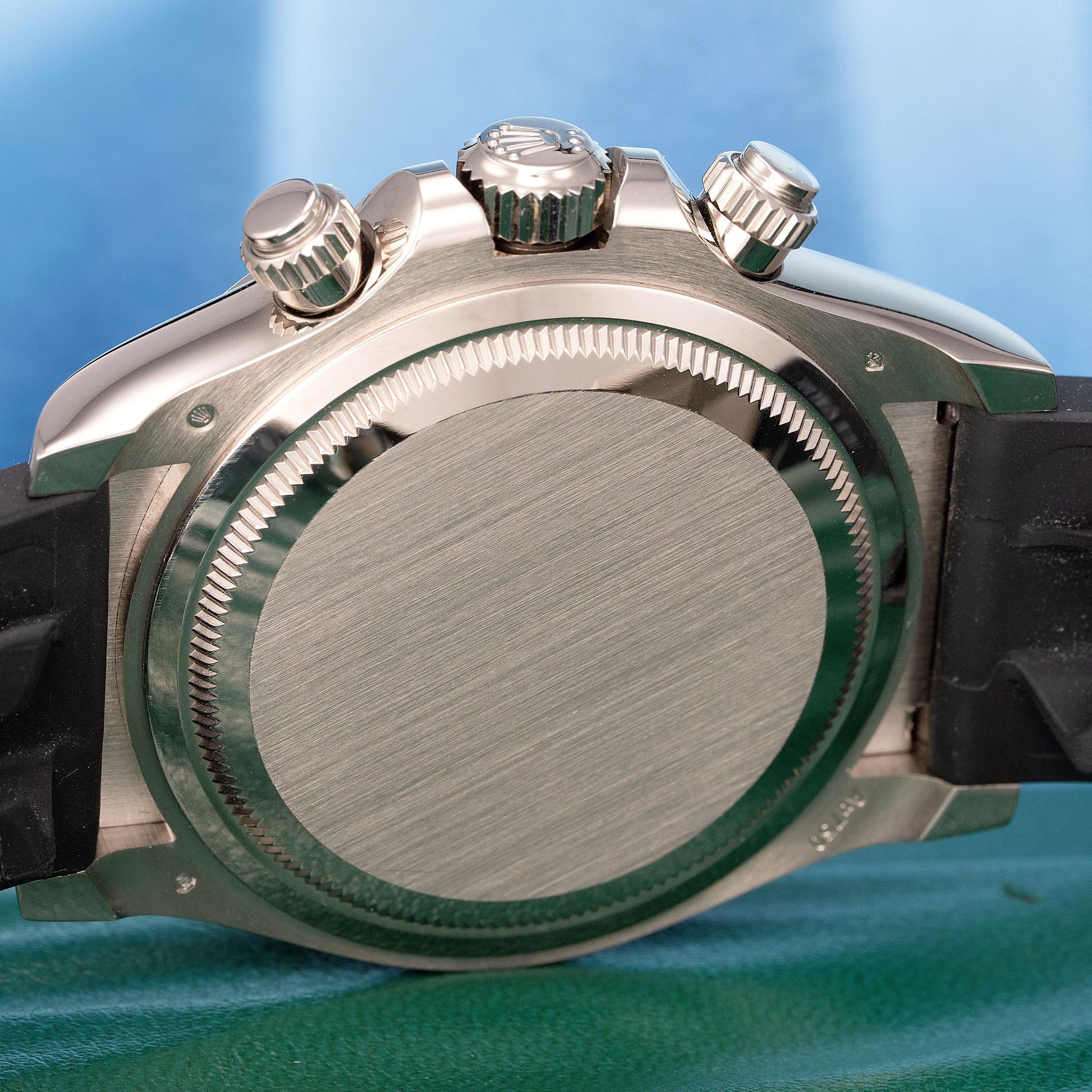 Back of White Gold Rolex Daytona 126519LN 40mm with Oysterflex 